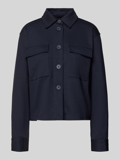 Produktfoto, Regular Fit Blazer mit Brusttaschen von Smith and Soul in Dunkelblau, Knopfleiste, Umlegekragen, Material-Mix mit Viskose-Anteil