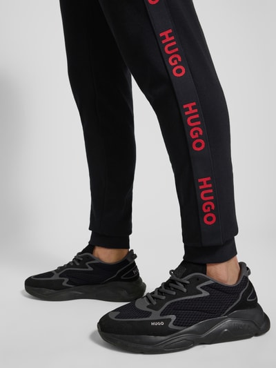 HUGO Sweatpants met labeldetails, model 'Sporty' Zwart - 3