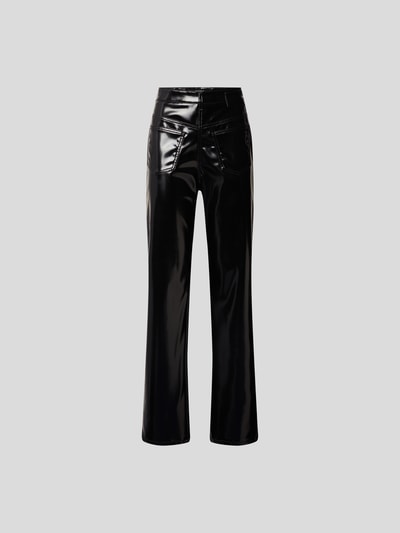 MM6 Maison Margiela Straight Fit Hose in Lack-Optik Schwarz 2