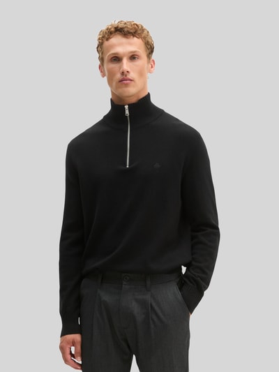 Marc O'Polo regular fit schipperstrui van mix van katoen en scheerwol Zwart - 4
