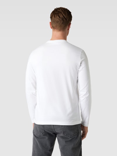 Lacoste Regular Fit Longsleeve in unifarbenem Design mit Label-Stitching Weiss 5
