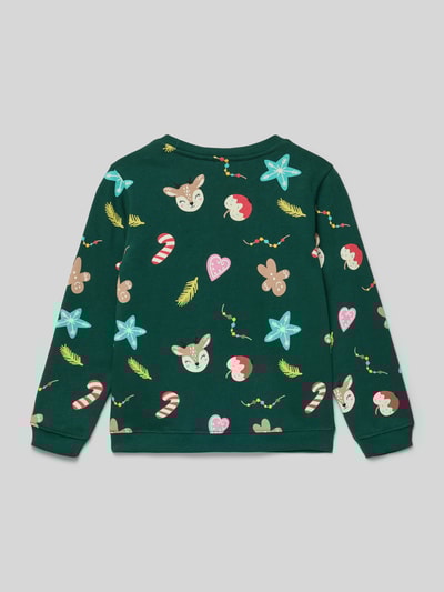 Blue Seven Sweatshirt met motiefprint Donkergroen - 3