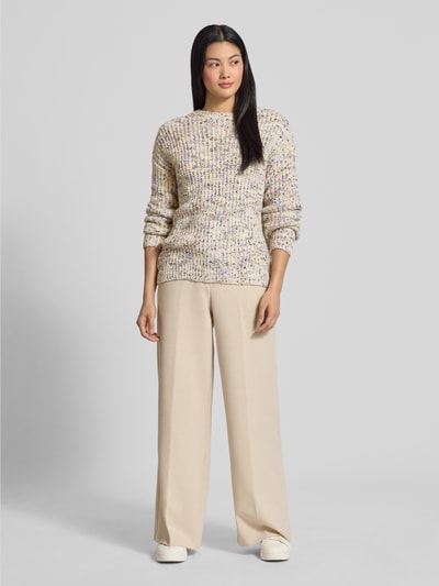 Jake*s Casual Sweter z dzianiny z okrągłym dekoltem Écru 1