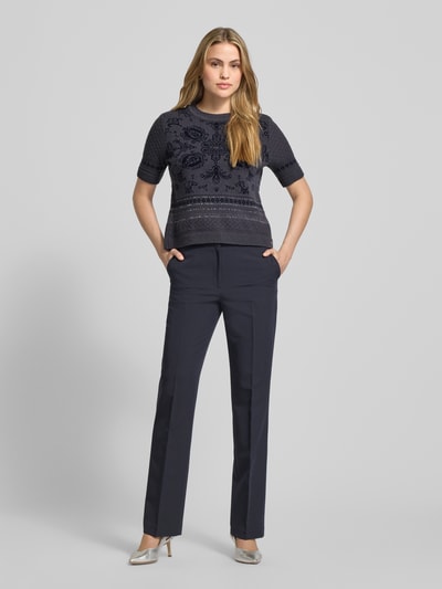 Marc Cain Gebreid shirt van scheerwolmix met kasjmier Taupe - 1