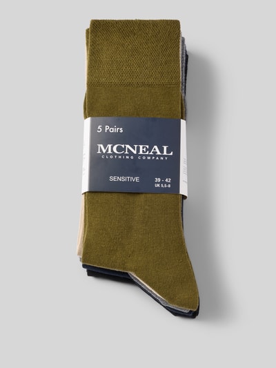 MCNEAL Socken im 5er-Pack mit gerippten Bündchen Oliv 3
