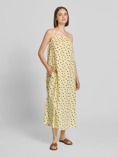 PIECES Sukienka casualowa o kroju loose fit z czystej bawełny model 'PARKER' Jasnożółty 1