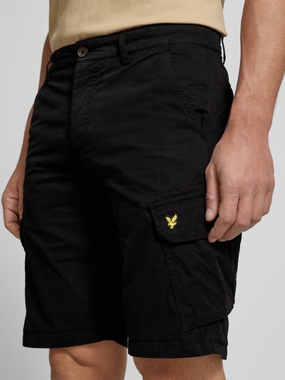 Lyle & Scott Regular FIt Cargoshorts mit Logo-Stitching Modell 'WEMBLEY' Black 3