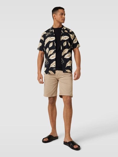 Jack & Jones Premium Vrijetijdsoverhemd met all-over motief, model 'TROPIC' Zwart - 1