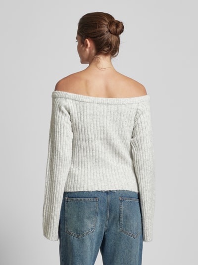 Gina Tricot Strickpullover im Off-Shoulder-Look Hellgrau 5