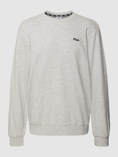 FILA Sweatshirt met labelstitching, model 'BRUSTEM CREW' Lichtgrijs gemêleerd - 2