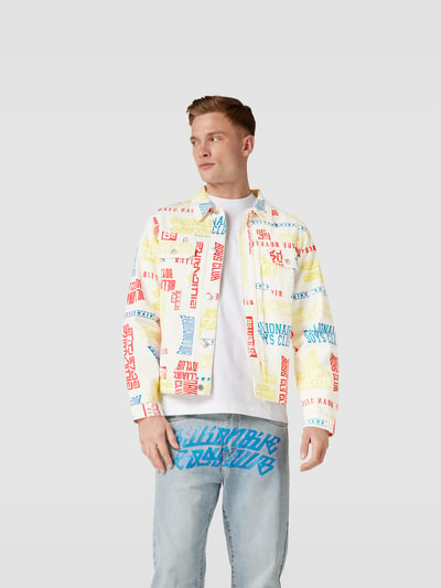 Billionaire Boys Club Jeansjacke mit Allover-Print Weiss 4