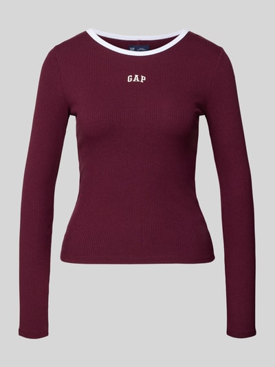 GAP Bluzka z długim rękawem z wyhaftowanym logo Bordowy 2
