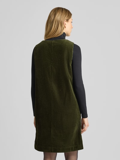 Christian Berg Woman Knielanges Kleid aus Cord mit V-Ausschnitt Dunkelgruen 5