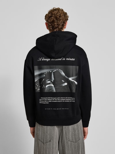 HUGO Oversized Sweatshirt aus reiner Baumwolle Modell 'Devrohood' Black 5