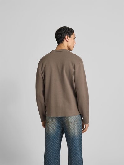 ANNARR Strickjacke mit Knopfleiste Mittelbraun 5