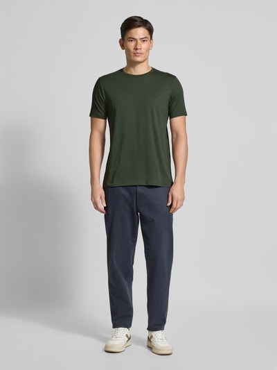 Fynch-Hatton T-shirt met labelstitching Donkergroen - 1