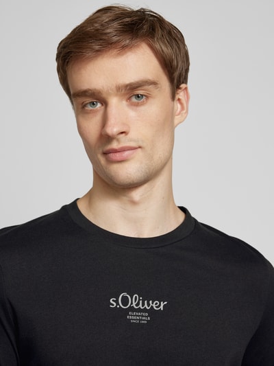 s.Oliver RED LABEL T-shirt met labelprint Zwart - 3