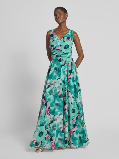 Vera Mont Abendkleid mit V-Ausschnitt Dunkelblau 4