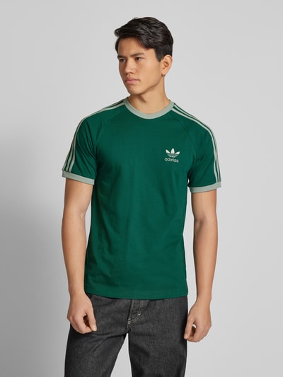 adidas Originals T-Shirt mit gerippten Abschlüssen Dunkelgruen 4