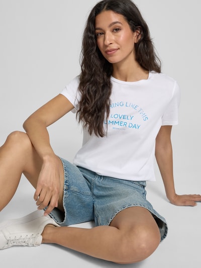 Tom Tailor Denim Regular Fit T-Shirt aus reiner Baumwolle Weiss 3