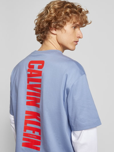 Calvin Klein Jeans Oversized T-Shirt mit Label-Print Hellblau 3