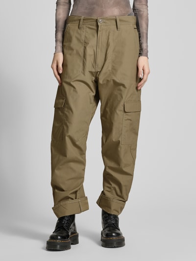 G-Star Raw Baggy fit cargobroek met steekzakken, model 'Judee' Kaki - 4