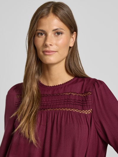 Vero Moda Regular fit blouse met lange mouwen van pure viscose, model 'DEBBIE' Bordeaux - 3