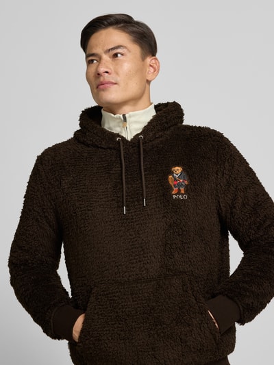 Polo Ralph Lauren Hoodie aus Kunstfell Dunkelbraun 3