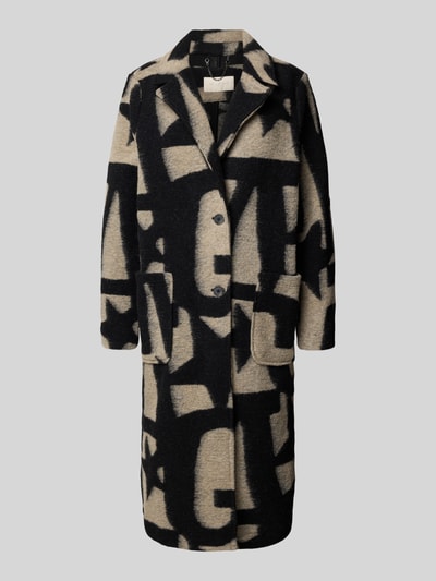 Milano Italy Relaxed fit gewatteerde lange jas met lanawol Grafiet - 2