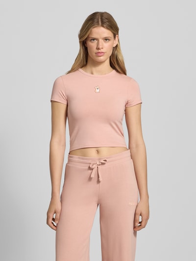 Review T-shirt z wyhaftowanym motywem Brudnoróżowy 4