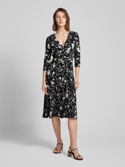 Lauren Ralph Lauren Midi-jurk met V-hals, model 'CARLYNA' Zwart - 4