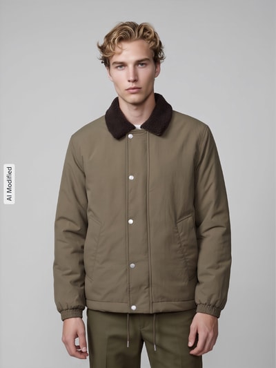 ONLY & SONS Bomberjacke mit Teddykragen Oliv 4