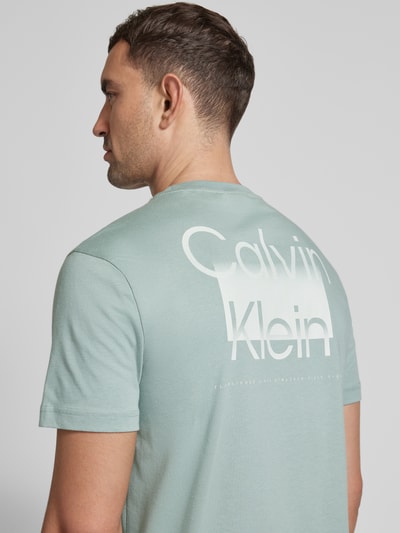 CK Calvin Klein T-Shirt mit Label-Print Modell 'ENLARGED' Mint 3