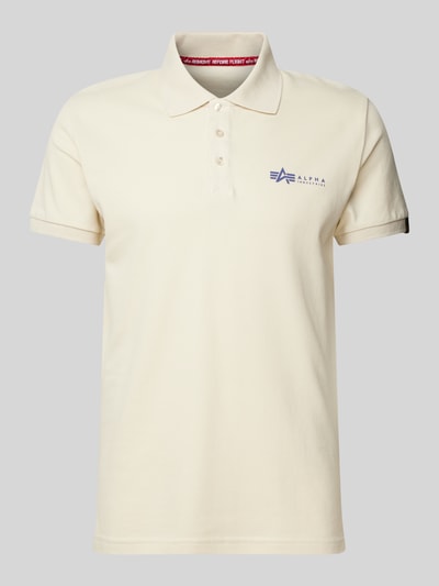 Alpha Industries Regular Fit Poloshirt mit Label-Print Offwhite 1