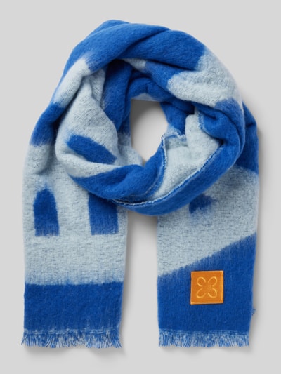 Codello Sjaal met labelpatch en franjes Blauw - 1