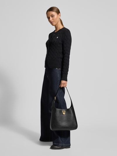Lauren Ralph Lauren Leren handtas met labelapplicatie, model 'TANNER'  - 1