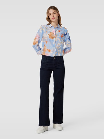 GANT Hemdbluse aus Baumwoll-Mix mit Seiden-Anteil mit Allover-Muster Hellblau 1