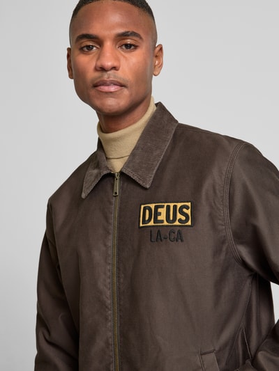 DEUS EX MACHINA Jacke mit Label-Stitching Modell 'Super Stitious' Dunkelbraun 3