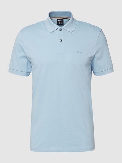 BOSS Poloshirt mit Label-Stitching Modell 'Pallas' Hellblau 2