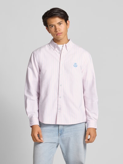 REVIEW Regular fit vrijetijdsoverhemd met logostitching Lichtroze - 4