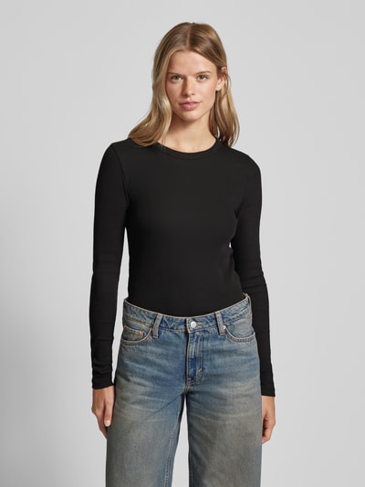 Calvin Klein Jeans Shirt met lange mouwen met ribstructuur Zwart - 4