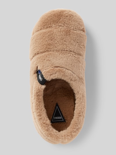 Verbenas Slippers met imitatiebont, model 'YALE GROSETO' Camel - 4