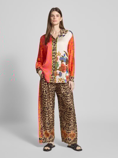 miss goodlife Relaxed fit blouse van viscose in all-over look Oranje - 1