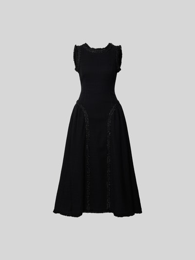 Self-Portrait Midikleid mit Bouclé-Optik Black 2