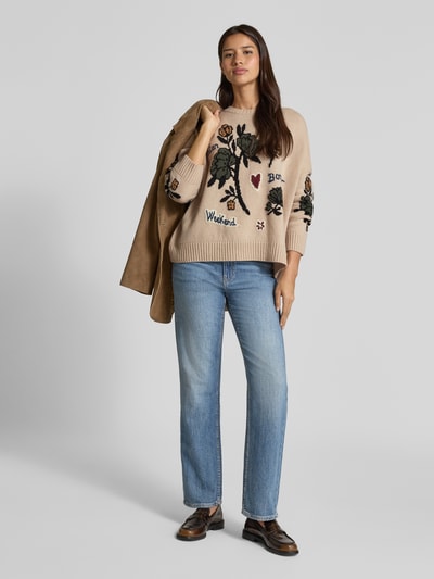 Weekend Max Mara Oversized pullover van een zuivere scheerwol, model 'PAVIDI' Zand - 1