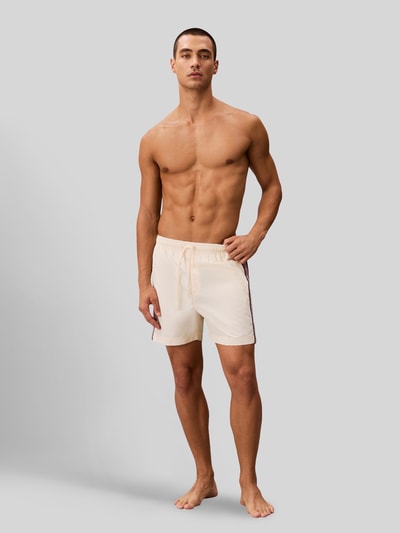 Calvin Klein Underwear Regular Fit Badeshorts mit Logo-Tape Offwhite 1