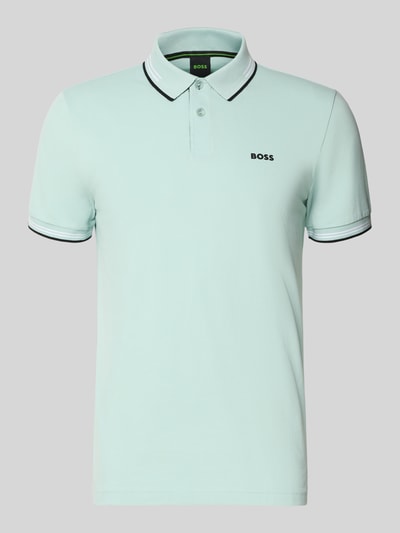 BOSS Green Slim Fit Poloshirt aus reiner Baumwolle Modell 'PAUL' Mint 2