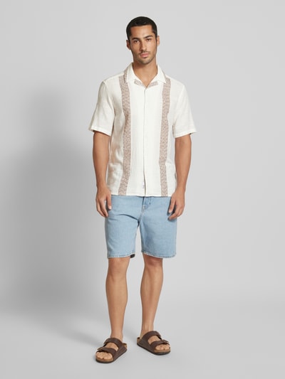 Only & Sons Vrijetijdsoverhemd met streepmotief, model 'AVI' Offwhite - 1