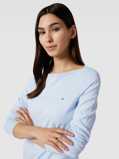 Tommy Hilfiger Gebreide pullover met boothals Lichtblauw - 3