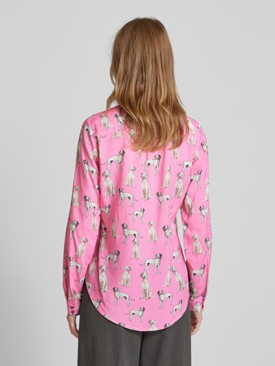 Emily Van den Bergh Slim Fit Bluse mit kurzer Knopfleiste Pink 5